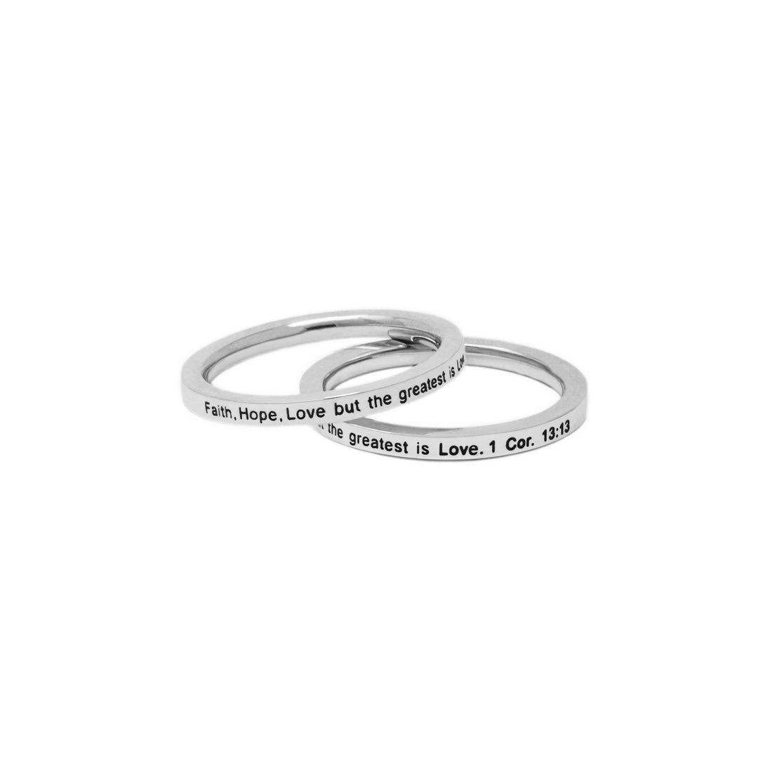 Silver FAITH HOPE LOVE Ring