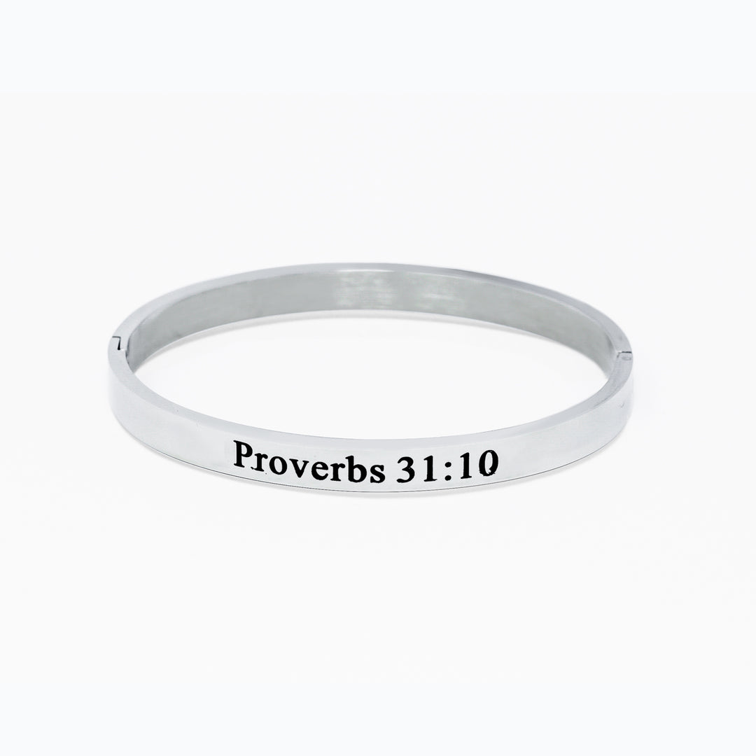 Silver WORTH FAR ABOVE RUBIES Bangle Bracelet