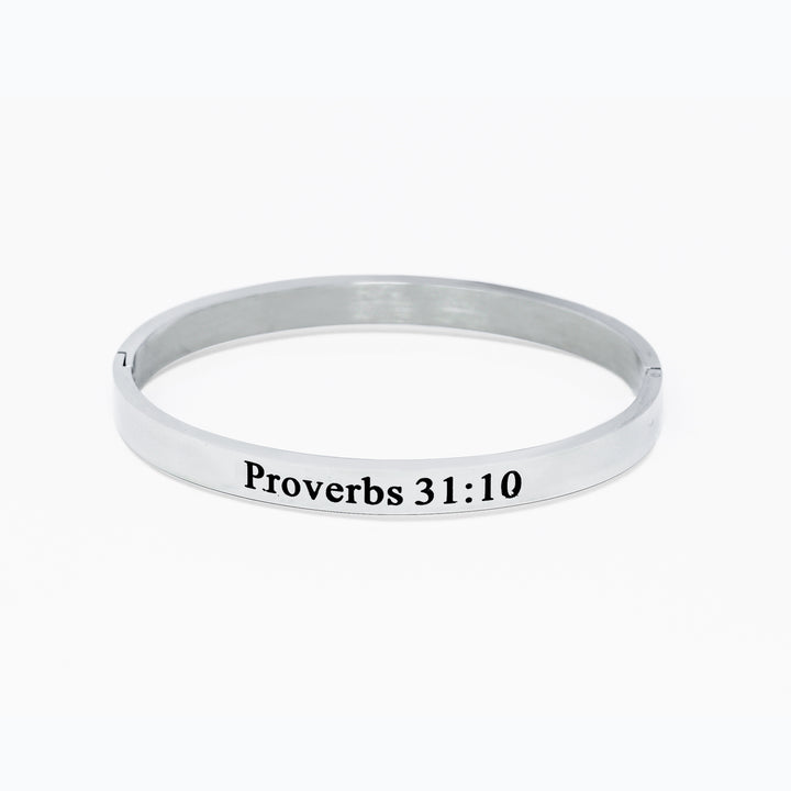 Silver WORTH FAR ABOVE RUBIES Bangle Bracelet