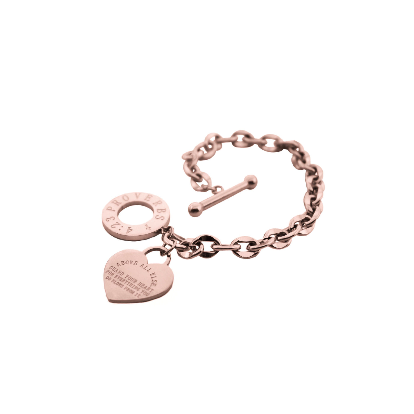 Women's Rose Gold 'ABOVE ALL ELSE' Heart charm bracelet – Forever Truth
