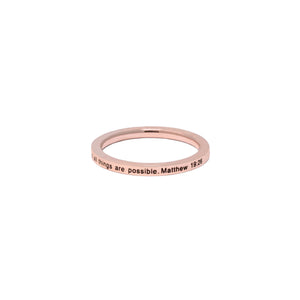 Rose Gold WITH GOD ALL THINGS Ring