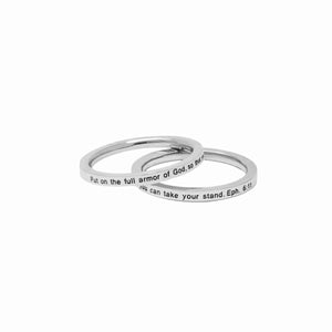 Silver PUT ON THE FULL ARMOR Ring