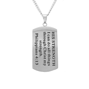 Silver Large Cross I CAN DO ALL THINGS Necklace