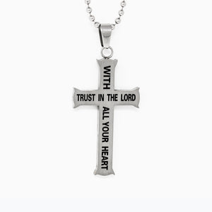 Silver TRUST IN THE LORD Iron Cross Necklace