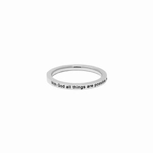 Silver WITH GOD ALL THINGS Ring