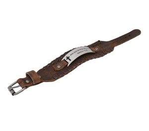 Brown Leather WITH GOD ALL THINGS Bracelet