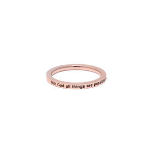 Rose Gold WITH GOD ALL THINGS Ring