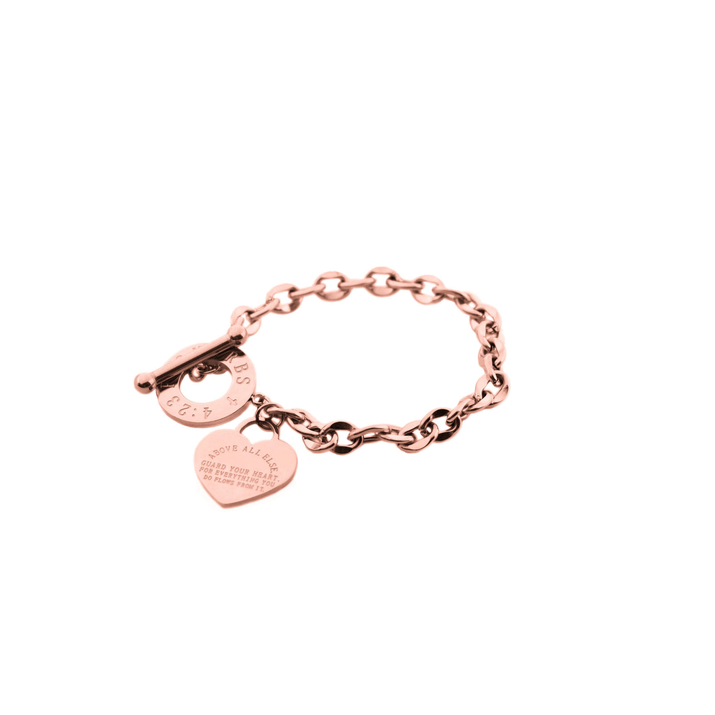 Women's Rose Gold 'ABOVE ALL ELSE' Heart charm bracelet – Forever