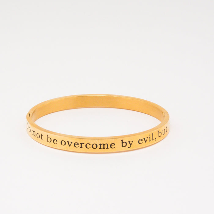 Gold DO NOT BE OVERCOME Bangle Bracelet