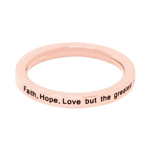 Rose Gold FAITH, HOPE, LOVE Ring