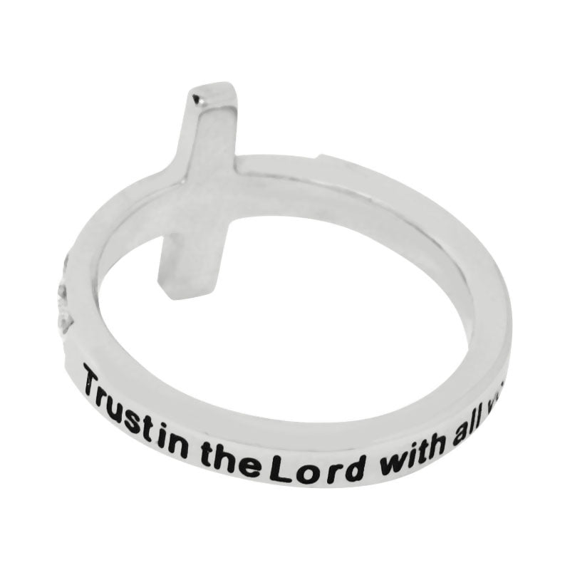 Trust In The Lord Diamond CZ Cross - Ring