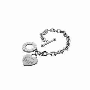 Silver ABOVE ALL ELSE Heart Charm Bracelet