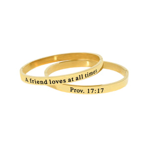 Gold A FRIEND LOVES Bangle Bracelet