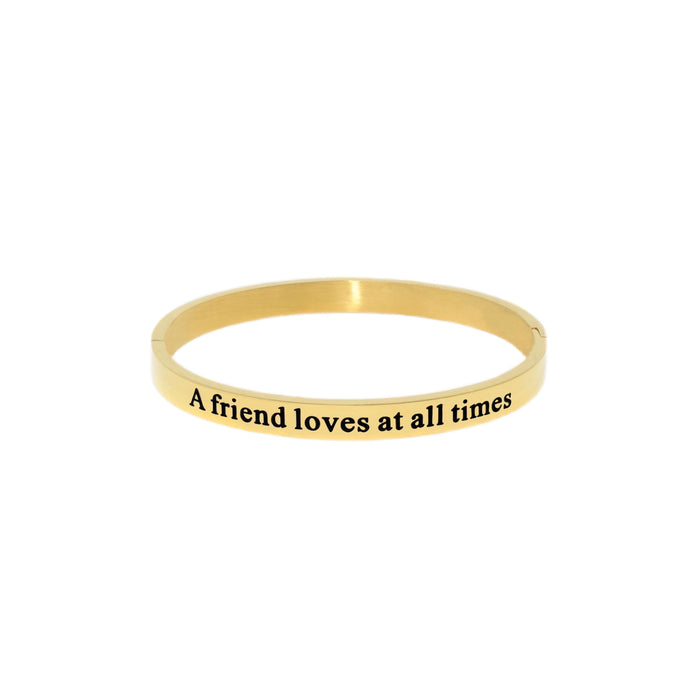Gold A FRIEND LOVES Bangle Bracelet