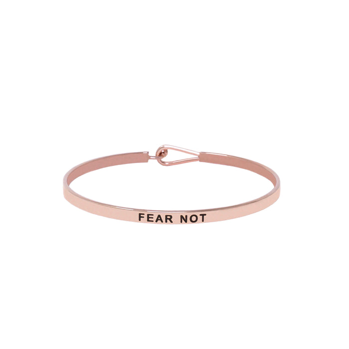 Rose Gold FEAR NOT Thin Hook Bracelet