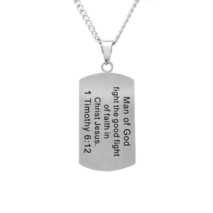 Silver Small Cross MAN OF GOD Necklace