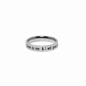 Silver COME TO ME Double CZ Ring