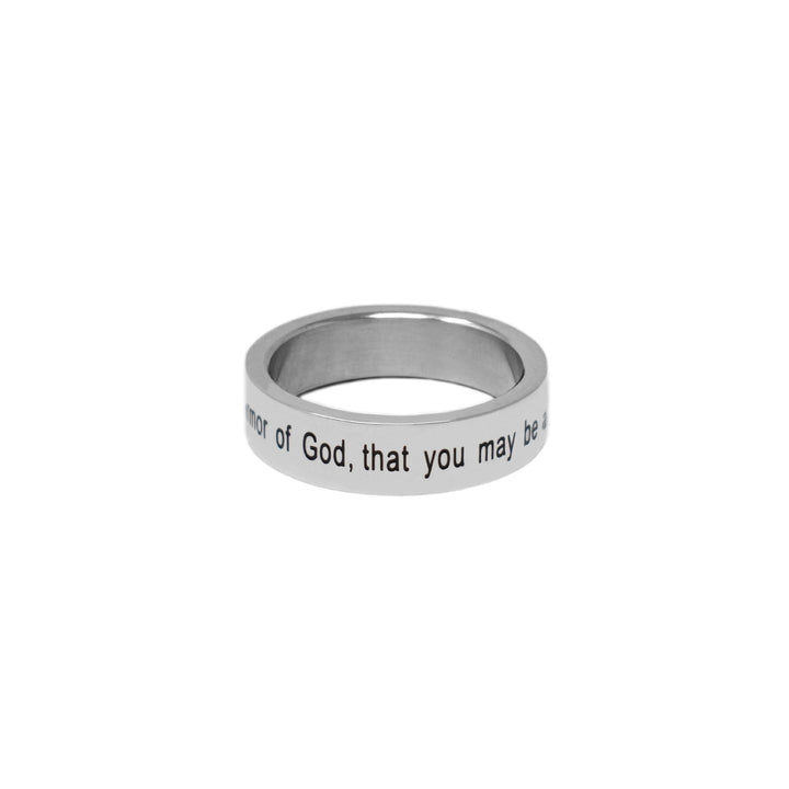 Put On The Whole Armor Of God - Silver 3 Stone Ring