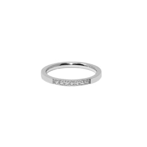 Silver BE STRONG CZ Ring