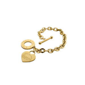 Gold ABOVE ALL ELSE Heart Charm Bracelet
